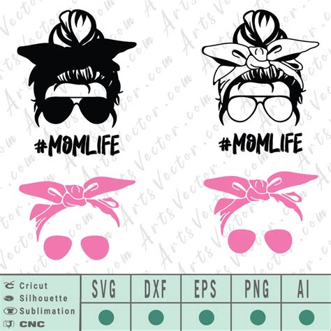 Top Knot Messy Bun And Eps Files Mom Life Png Coffee Svg Mom Designs