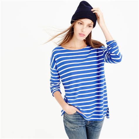 Jcrew Deck Striped T Shirt In Blue Bright Ocean Salt Lyst