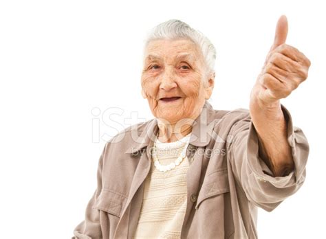 Old Lady With Thumbs Up Stock Photos