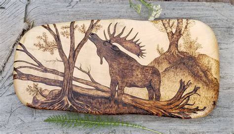 Alaska Bull Moose Wildlife Art Cabin Decor Animal Art Wood Art