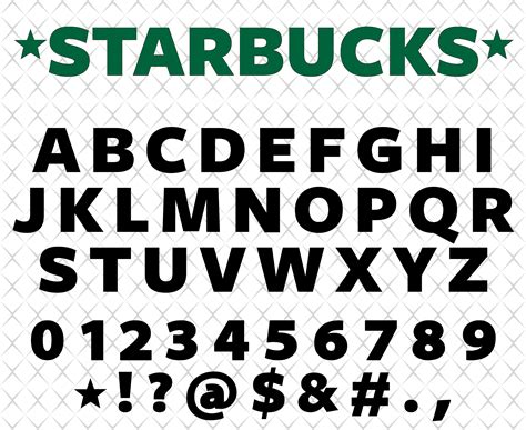Starbucks Font Starbucks Font Svg Starbucks Font For Cricut And Etsy Canada
