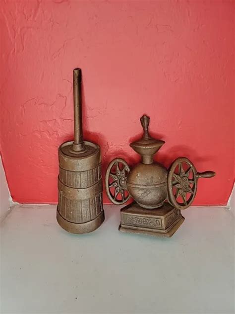 vintage sexton cast iron wall plaques mini butter churn coffee grinder roaster 13 99 picclick
