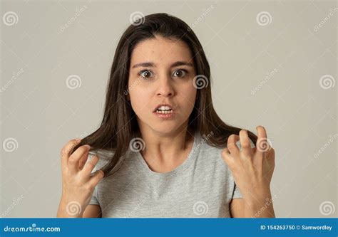 Portrait Of A Beautiful Young Woman With Angry And Serious Face Human