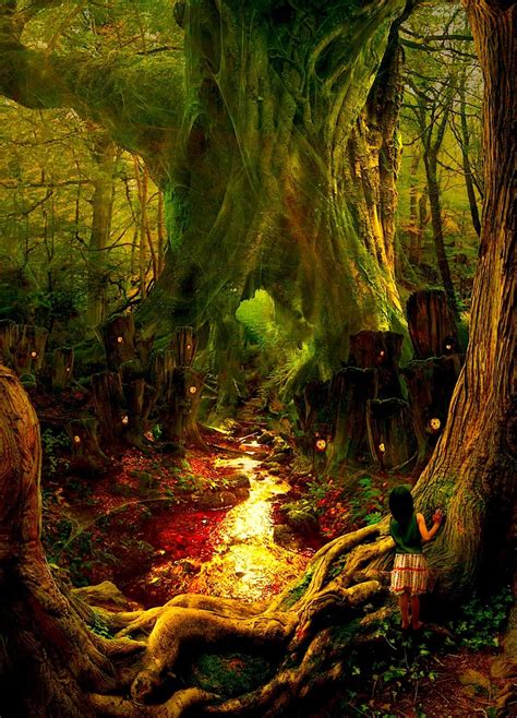 Magicial Fairy Village Fantasy Landscape Fantasy Art