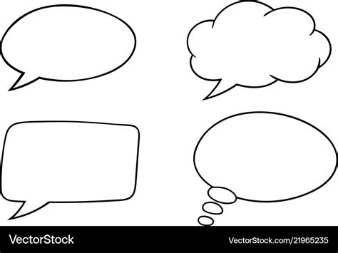Speech Bubbles Outline Icons Set Royalty Free Vector Image