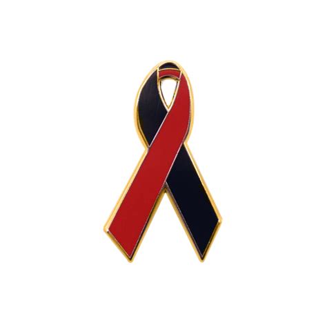 Black And Red Awareness Ribbons Lapel Pins