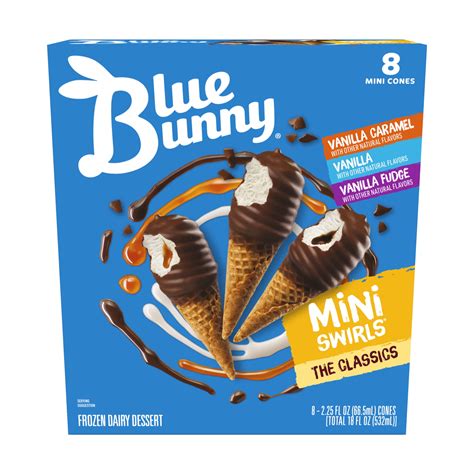 Blue Bunny Mini Swirls The Classics Vanilla Flavored Variety Pack With Chocolate Flavored