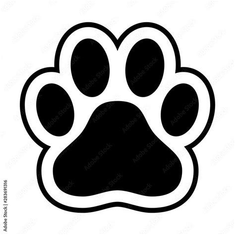 Animal Paw Print Dog Cat Vector Icon Stock Vector Adobe Stock