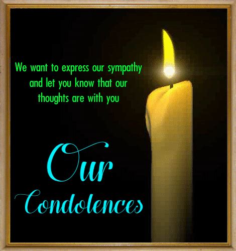 Use this accessible sympathy card template as is or change the colors or fonts to personalize the look. Our Condolences Ecard. Free Sympathy & Condolences eCards ...