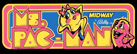 Ms Pac Man Pacman Dedicated Arcade Marquee 23 X 9 Arcade