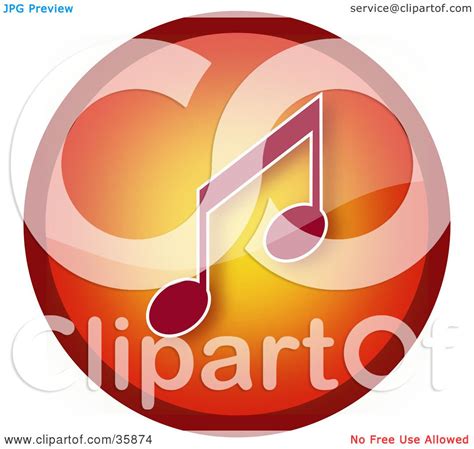 Clipart Illustration Of A Gradient Red And Orange Music Note Icon