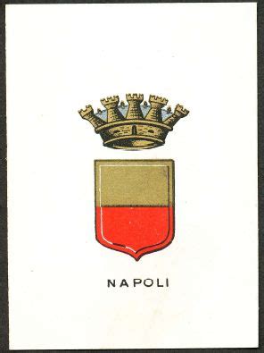 Scudo, di forma sannitica e di colore oro, al cavallo rampante. Napoli - Stemma - Coat of arms - crest of Napoli