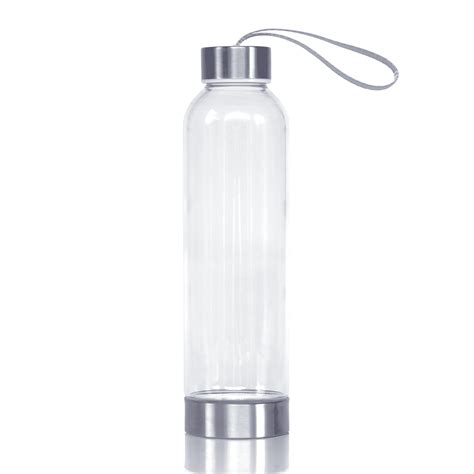 Nutruflo Glass Water Bottle With Stainless Steel Lid With Carrying Loop