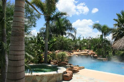 Residential Pool Landscaping And Palapa Tropical