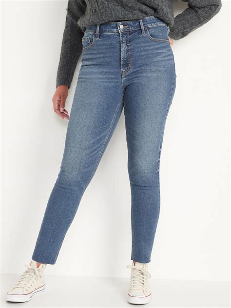 High Waisted Rockstar Super Skinny Cut Off Jeans For Women Old Navy