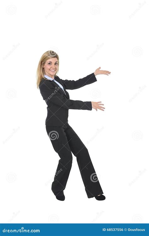 Young Attractive Happy Business Woman Posing Confident Smiling Excited