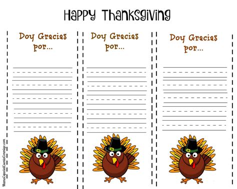 Imprimibles para niños Día de Acción de Gracias Mama Especial Cuenta Conmigo Actividades