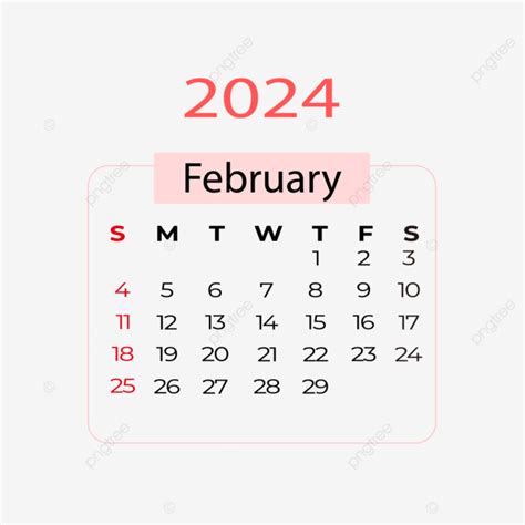 Febrero 2024 Calendario Simple Naranja Rojo Png Dibujos Calendario