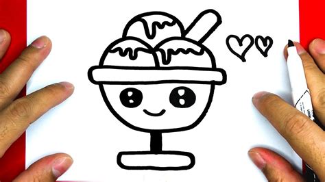 How To Draw Cute Ice Cream Bowldraw Cute Things Youtube