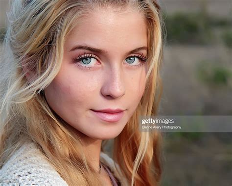 Close Up Of Blond Teen With Blue Eyes High Res Stock Photo Getty Images