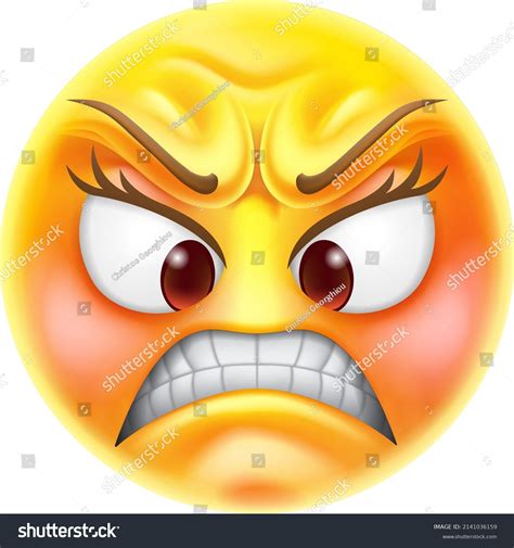 Angry Jealous Mad Emoticon Cartoon Face Stock Vector Royalty Free