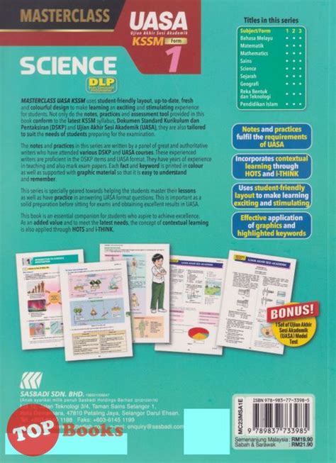 Topbooks Sasbadi Masterclass Uasa Science Dlp Form 1 Kssm 2023