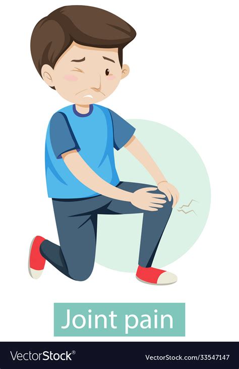Cartoon Character With Joint Pain Symptoms Vector Image