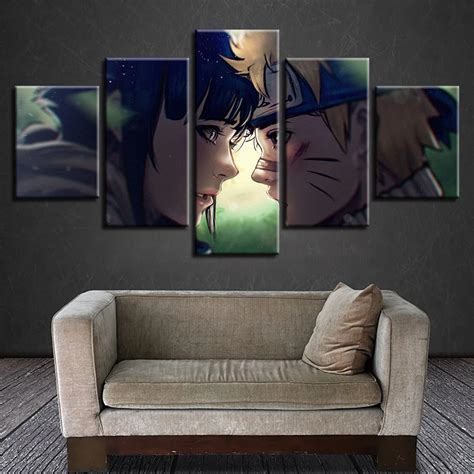 Framework Wall Art Modular Hd Canvas Modern 5 Panel Anime Naruto Living