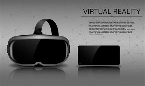 Virtual Reality Headset And Tablet On Grey Background