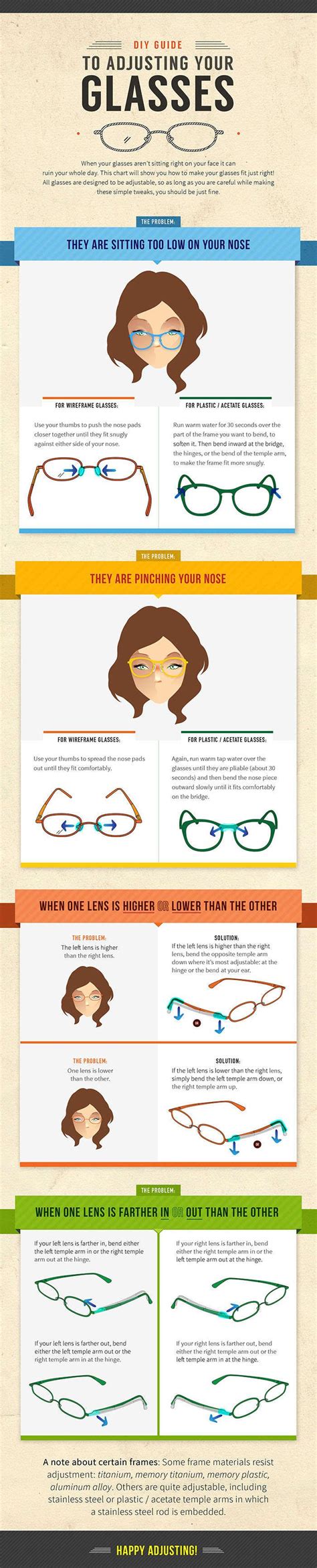 How To Adjust Your Eyeglasses Infographic Zenni Optical Adjusting
