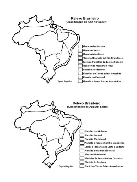 Mapa Do Relevo Do Brasil Para Colorir Mapa Do Relevo Do 32A
