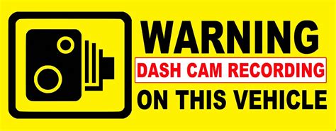 Warning Dash Cam Recording On This Vehicle Dashcam Self Adhesive External Grade Gloss Sticker