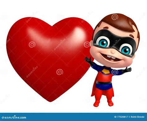Cute Superbaby With Heart Stock Illustration Illustration Of Cape