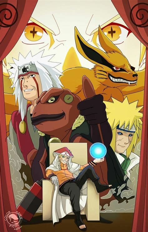 Kurama Minato Gamabunta Jiraiya And Naruto💎 Anime Família Do Naruto