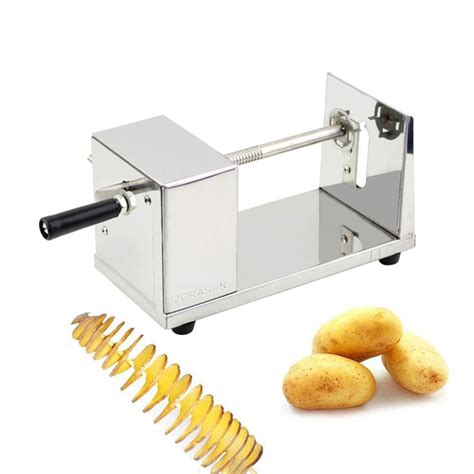 Commercial French Fry Cutter Stainless Steel Spiral Potato Slicer Twist