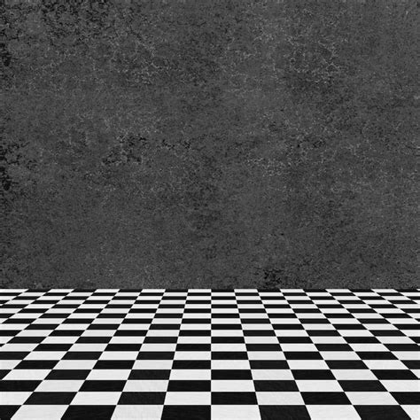 Free Photo Gray Wall And Checkered Floor