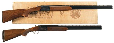 Two Engraved Savage Overunder Shotguns A Savage Model 444b 20 Gauge