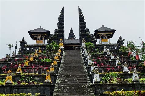 Stairs And Terraces Leading To The Candi Bentar Split Gate Of Pura