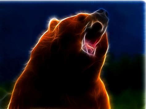 Roaring Brown Bear By Richardatuk On Deviantart Fractal Art Bear Art