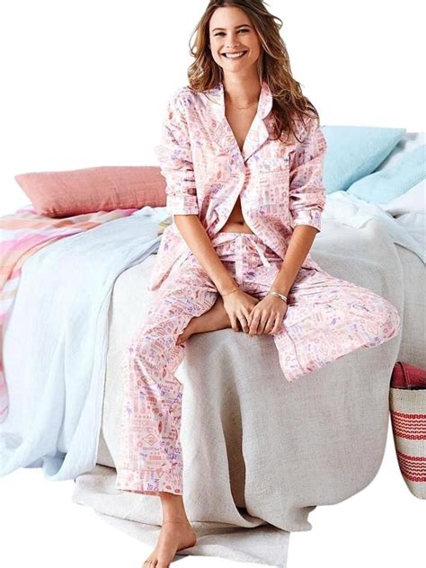 Victorias Secret Pink Womens Cotton Pyjama Pj 2 Piece Mayfair
