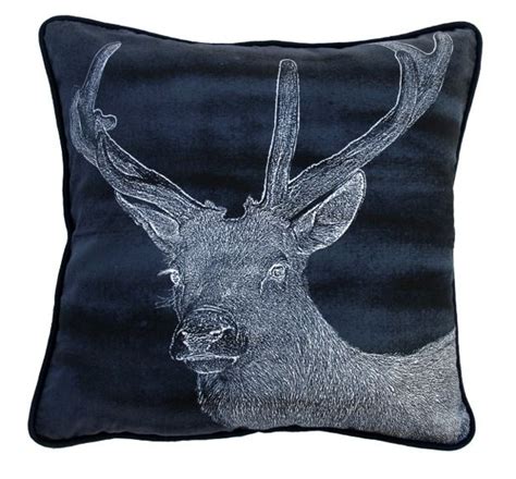 Indigo Deer Cushion Hardtofind Deer Art Print Deer Design Art