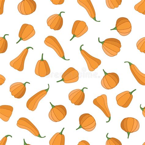 A Set Of Cartoon Pumpkins Pumpkins Of Different Shapes Vector
