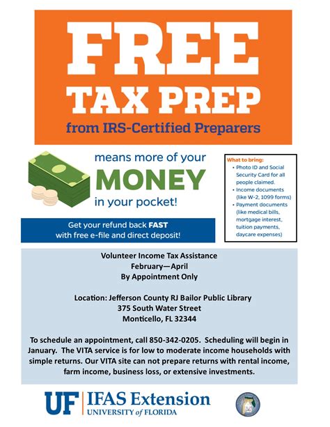 Vita Free Tax Preparation Offered At Jefferson County Library Ufifas