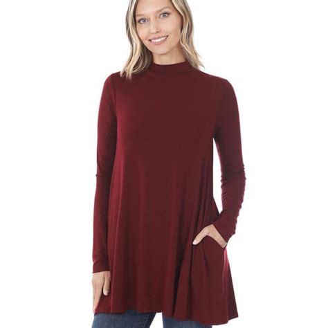 Wholesale1641 Mock Turtleneck Tunic