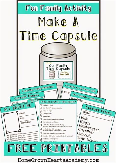 Creative Time Capsule Ideas For Kids Free Printable Artofit