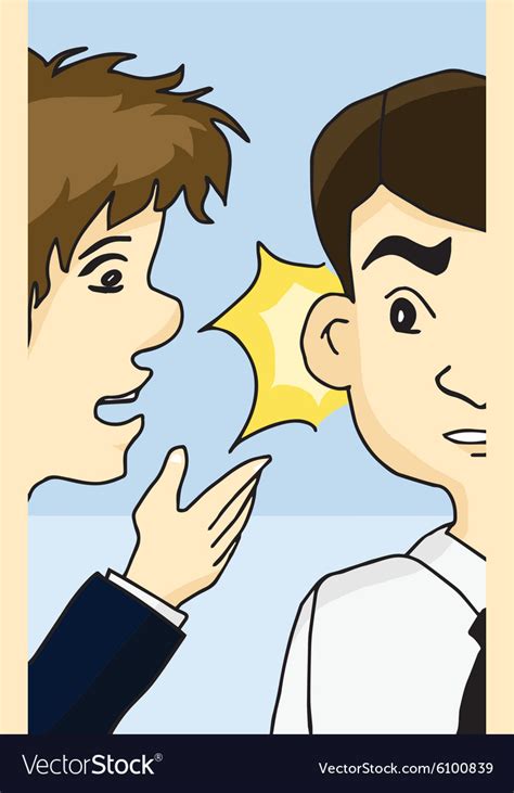 Guy Whispering Into Man Ear Royalty Free Vector Image