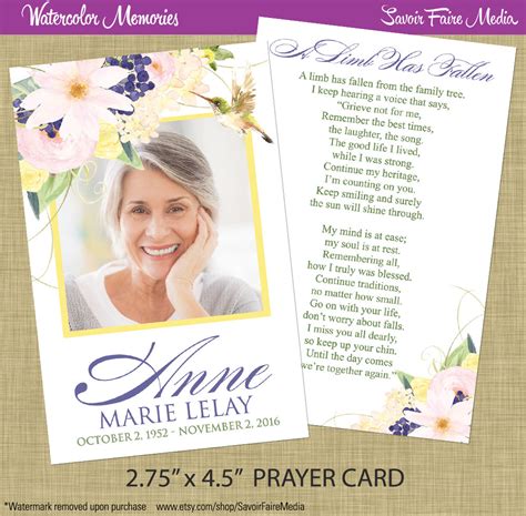 Compatible with photoshop as well as ms word, these templates allow easy edition. Funeral Memorial Prayer Card or Bookmark // Printable