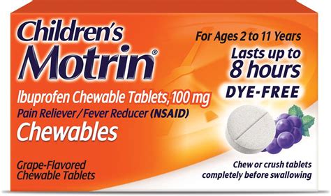 Motrin Dosage Charts For Infants And Children