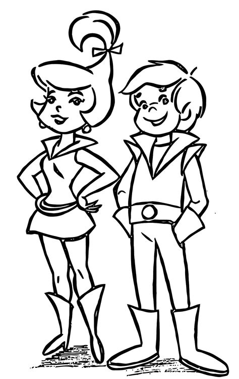 Teen Jetsons Judy And Elroy Coloring Page