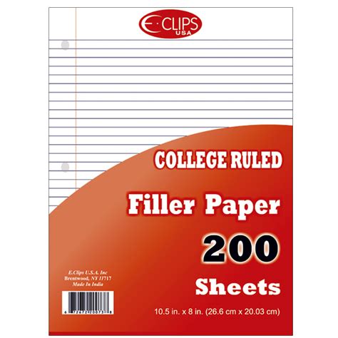 Wholesale College Ruled Filler Paper 200 Sheets Sku 1276286 Dollardays